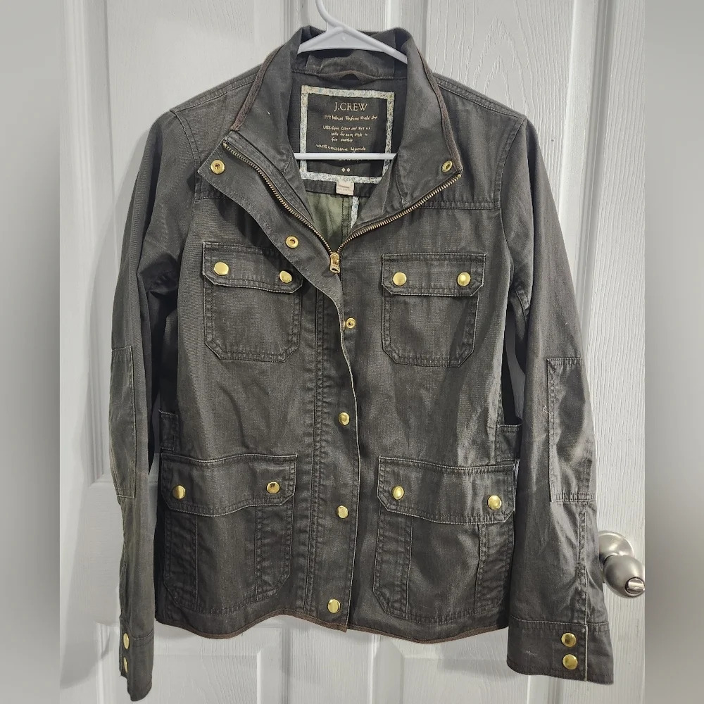 J. Crew relaxed boyfriend field jacket military utility grunge woman small - Picture 2 of 11